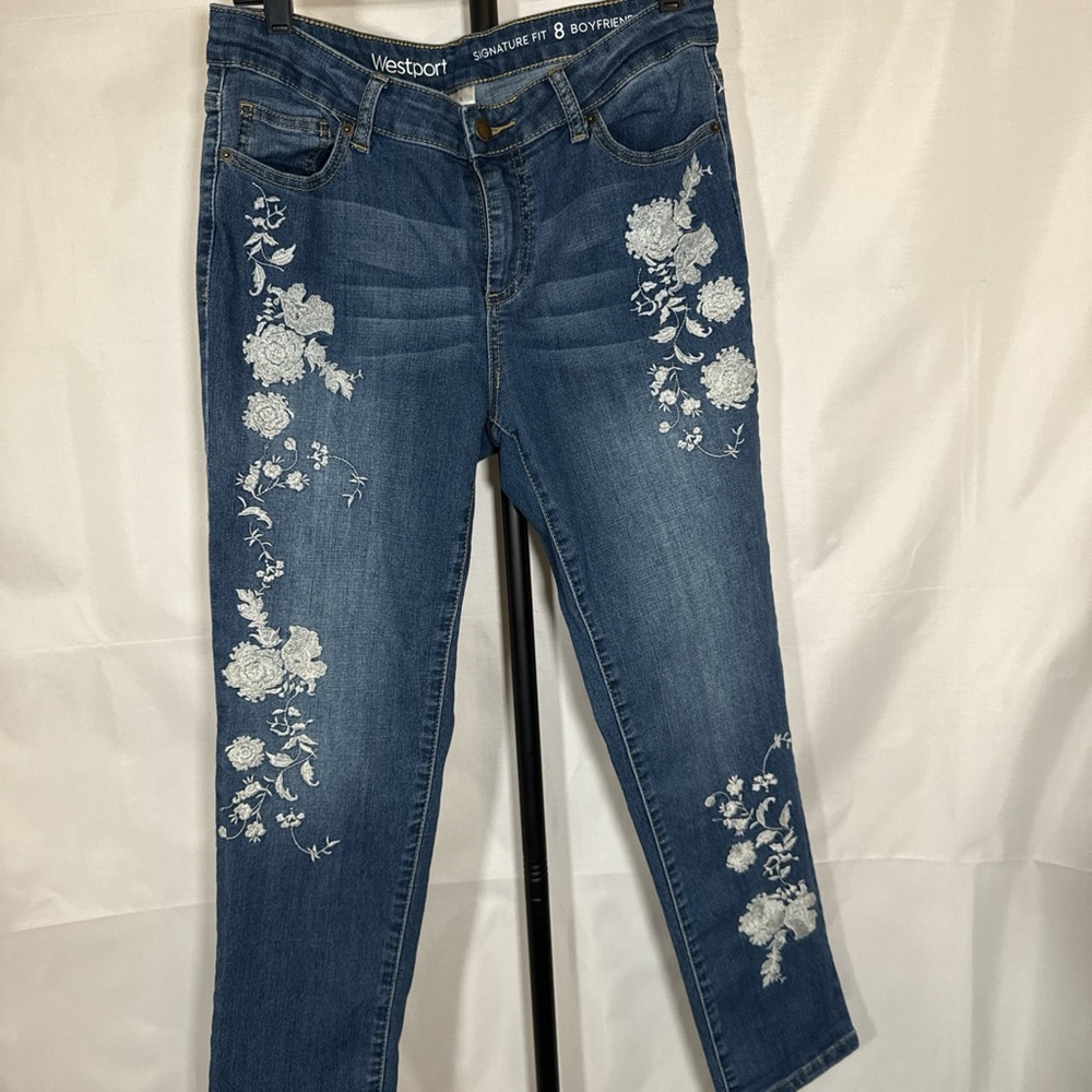 Westport Denim Floral Women Boyfriend Jeans